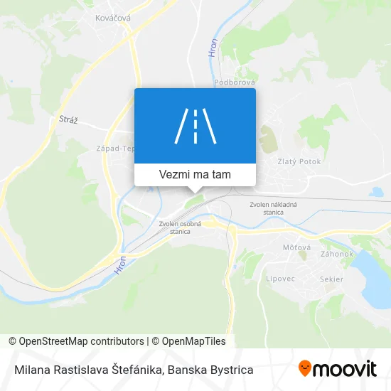 Milana Rastislava Štefánika mapa