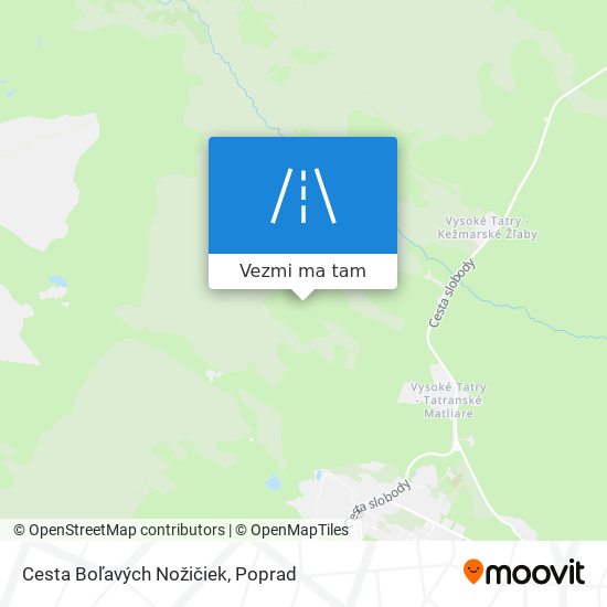 Cesta Boľavých Nožičiek mapa