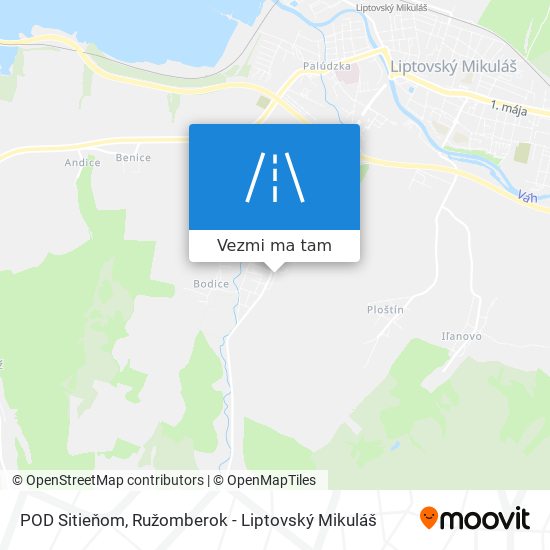 POD Sitieňom mapa