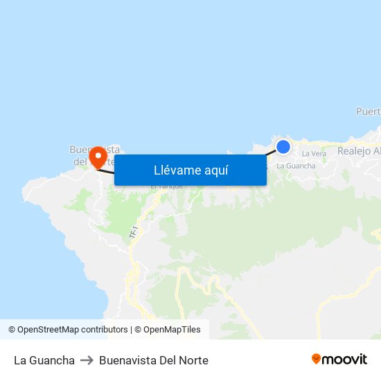 La Guancha to Buenavista Del Norte map