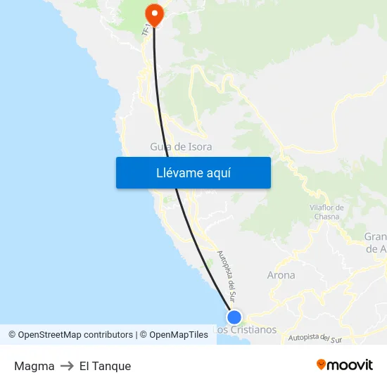 Magma to El Tanque map