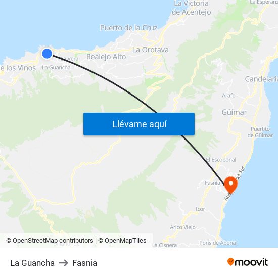 La Guancha to Fasnia map