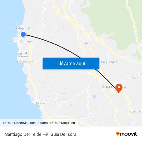 Santiago Del Teide to Guía De Isora map