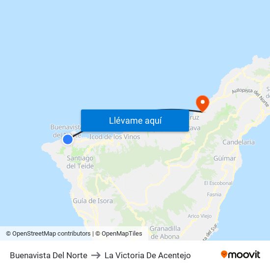 Buenavista Del Norte to La Victoria De Acentejo map