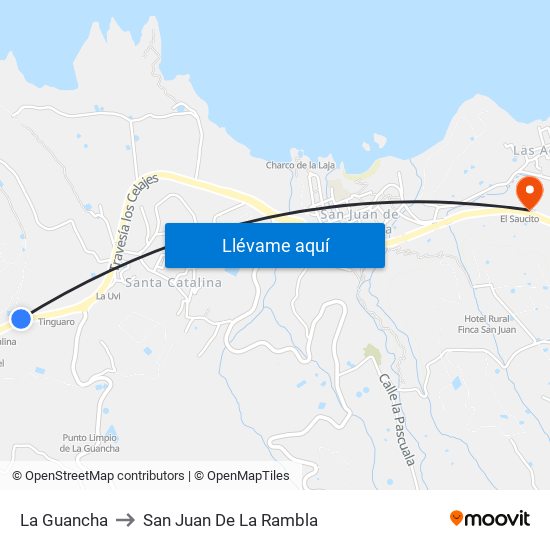 La Guancha to San Juan De La Rambla map