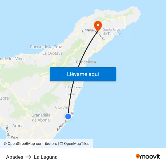Abades to La Laguna map