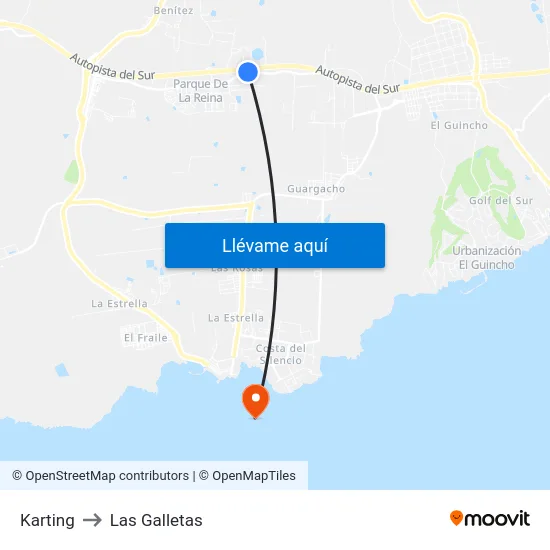 Karting to Las Galletas map