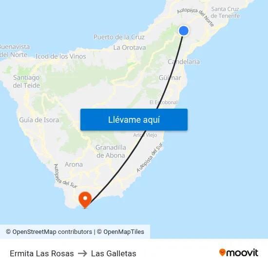 Ermita Las Rosas to Las Galletas map