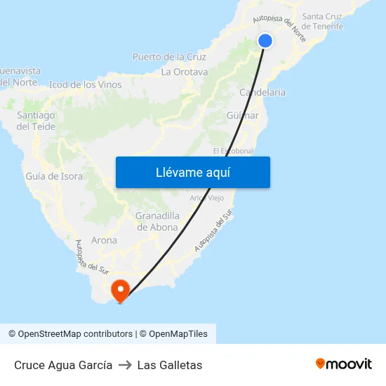 Cruce Agua García to Las Galletas map