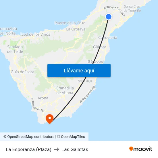 La Esperanza (Plaza) to Las Galletas map