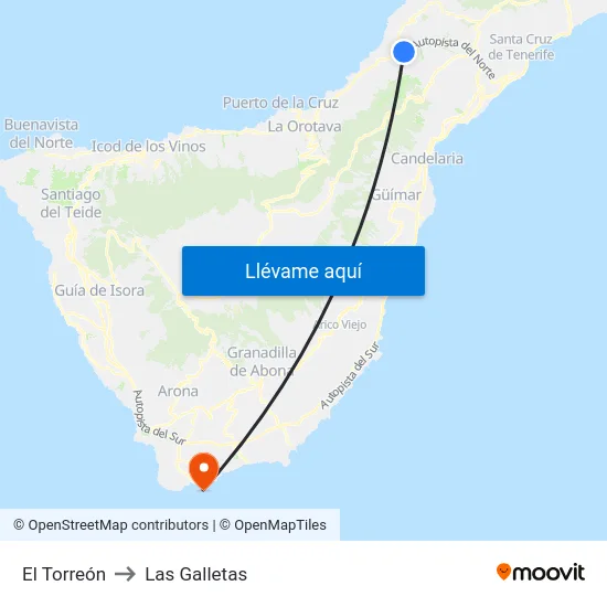 El Torreón to Las Galletas map