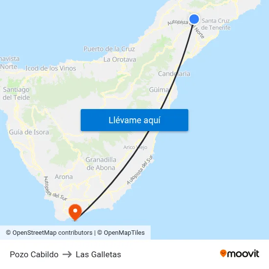 Pozo Cabildo to Las Galletas map