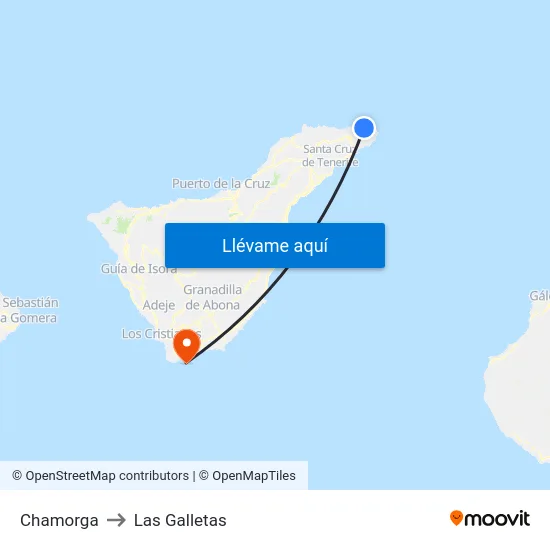 Chamorga to Las Galletas map