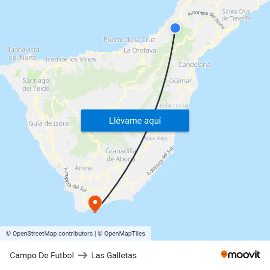 Campo De Futbol to Las Galletas map