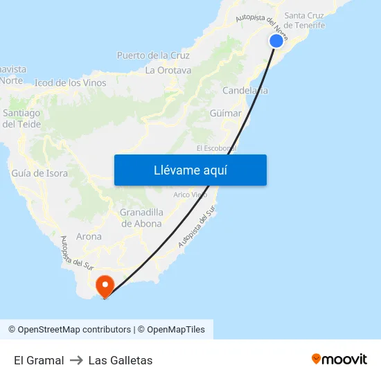 El Gramal to Las Galletas map