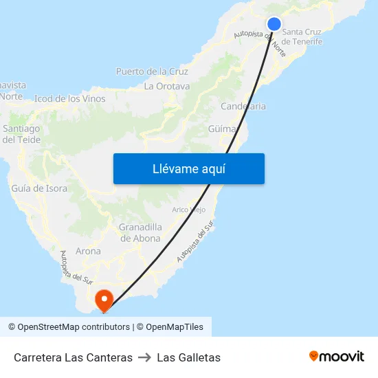 Carretera Las Canteras to Las Galletas map