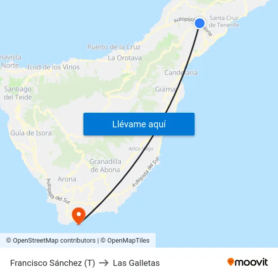 Francisco Sánchez (T) to Las Galletas map