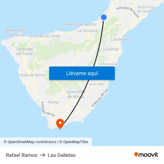 Rafael Ramos to Las Galletas map