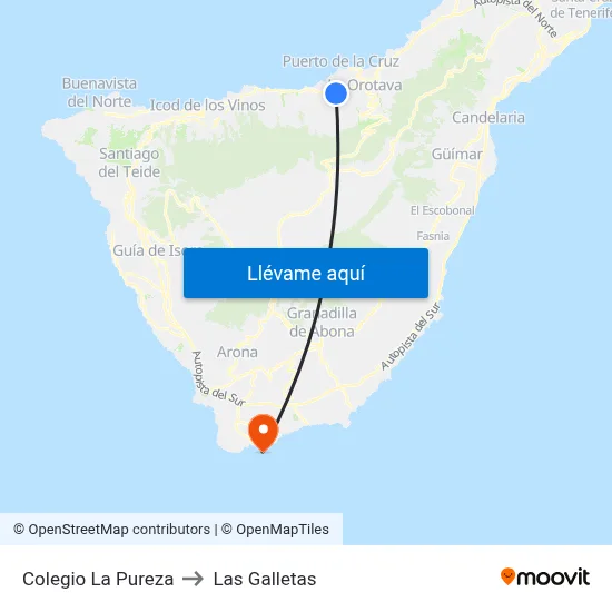 Colegio La Pureza to Las Galletas map