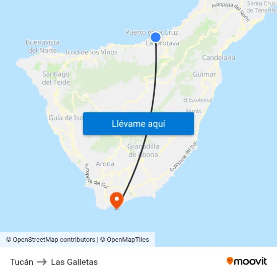 Tucán to Las Galletas map