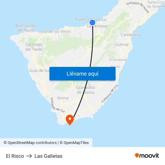 El Risco to Las Galletas map