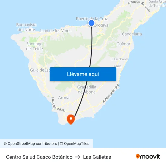 Centro Salud Casco Botánico to Las Galletas map