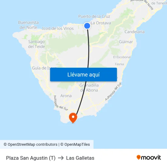 Plaza San Agustin (T) to Las Galletas map