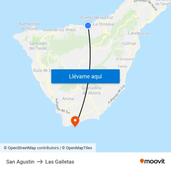 San Agustin to Las Galletas map