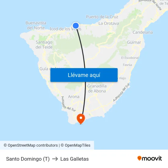 Santo Domingo (T) to Las Galletas map