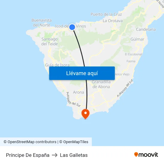 Príncipe De España to Las Galletas map