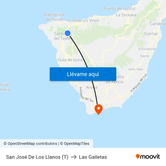 San José De Los Llanos (T) to Las Galletas map