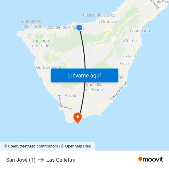 San José (T) to Las Galletas map