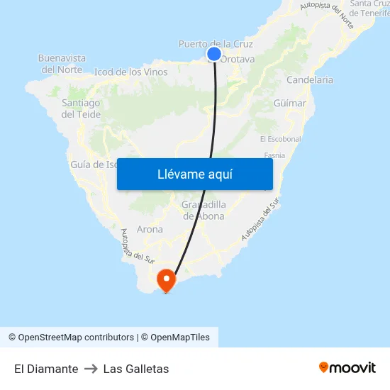 El Diamante to Las Galletas map
