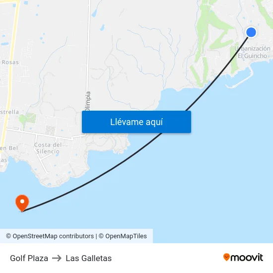 Golf Plaza to Las Galletas map