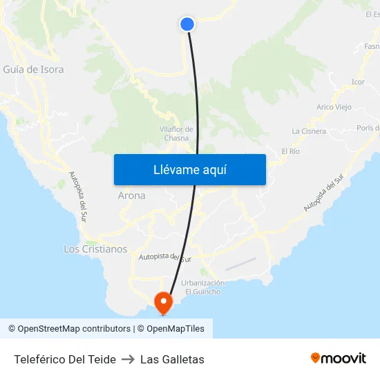 Teleférico Del Teide to Las Galletas map