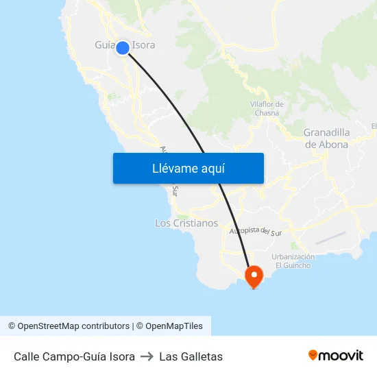 Calle Campo-Guía Isora to Las Galletas map
