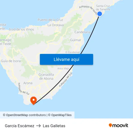 García Escámez to Las Galletas map