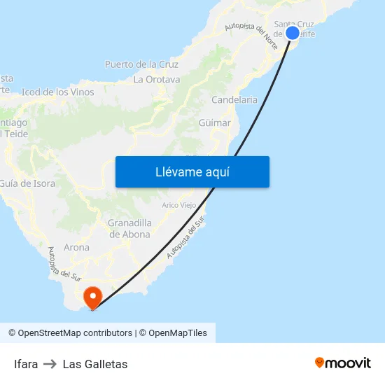 Ifara to Las Galletas map