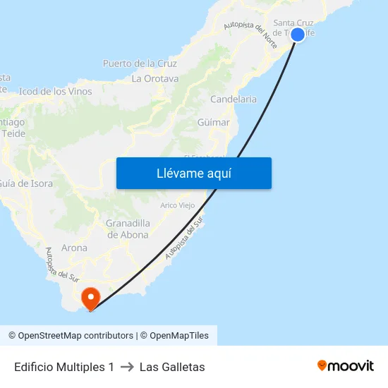 Edificio Multiples 1 to Las Galletas map
