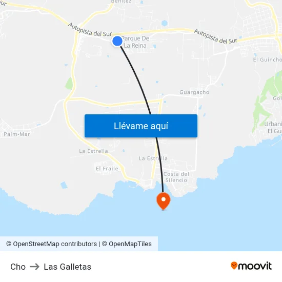 Cho to Las Galletas map