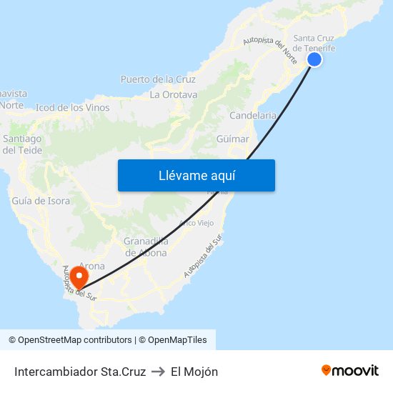 Intercambiador Sta.Cruz to El Mojón map