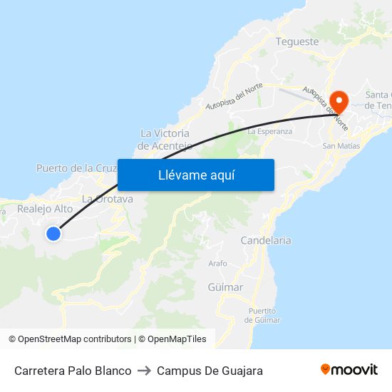 Carretera Palo Blanco to Campus De Guajara map