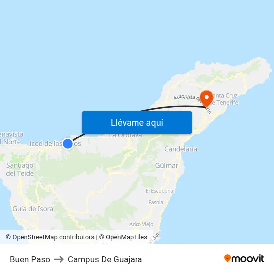 Buen Paso to Campus De Guajara map