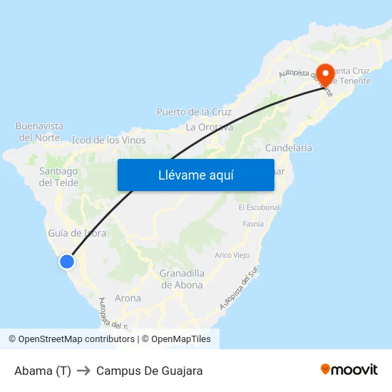 Abama (T) to Campus De Guajara map