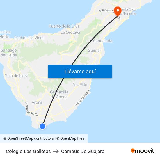 Colegio Las Galletas to Campus De Guajara map