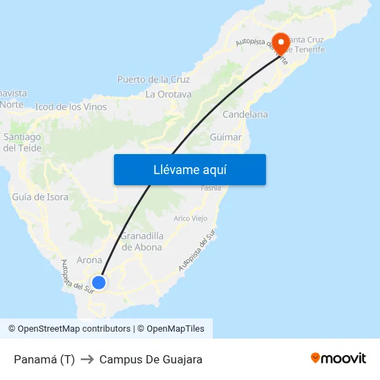 Panamá (T) to Campus De Guajara map