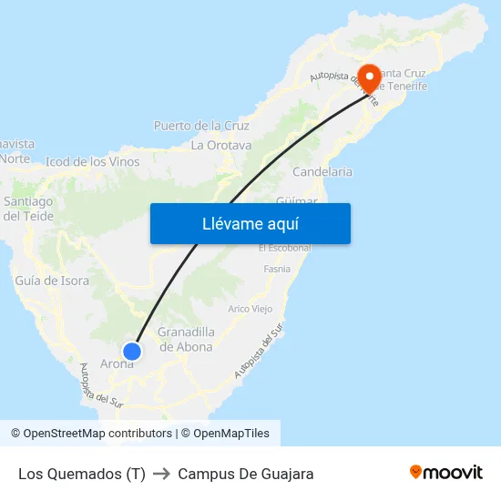 Los Quemados  (T) to Campus De Guajara map