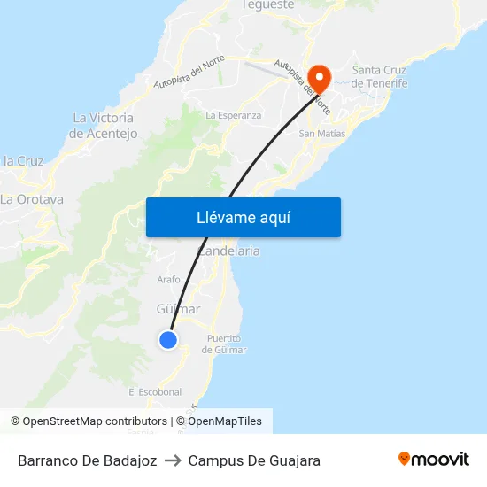 Barranco De Badajoz to Campus De Guajara map