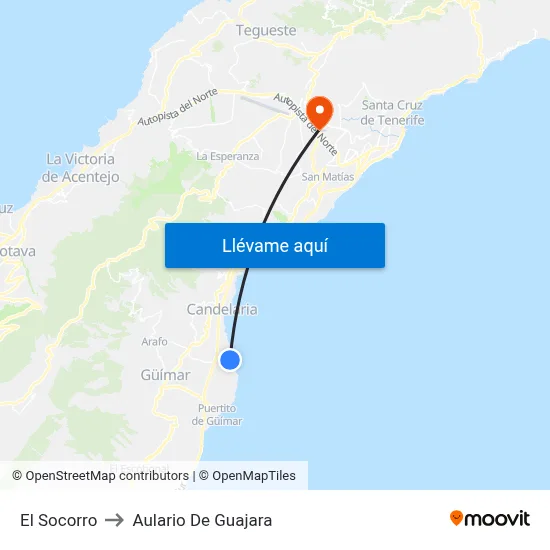 El Socorro to Aulario De Guajara map