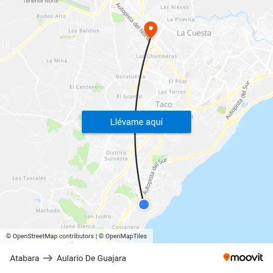 Atabara to Aulario De Guajara map